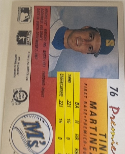 1991 O-Pee-Chee Premier #76 Tino Martinez — front