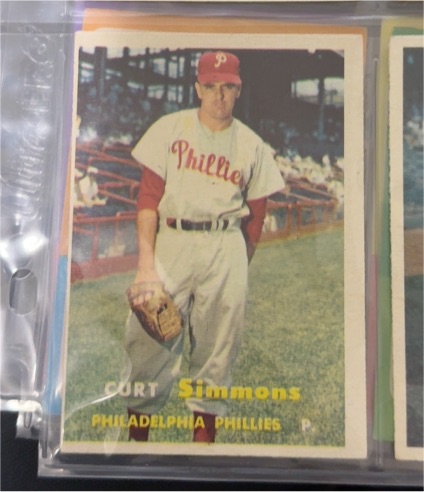 1957 Topps #158 Curt Simmons — front