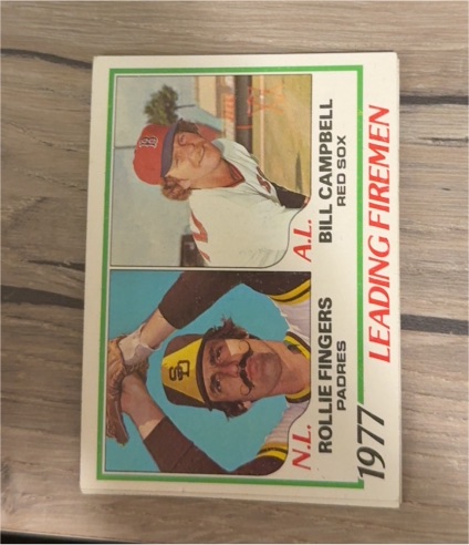 1978 Topps #208 1977 Leading Firemen Rollie Fingers / Bill Campbell — front
