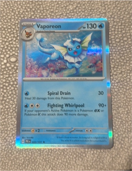 2025 Pokémon Prismatic Evolutions #022 Vaporeon — front