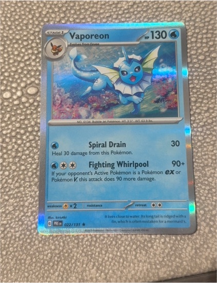 2025 Pokémon SV: Prismatic Evolutions #022 Vaporeon — front