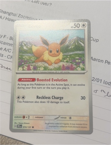 2016 Pokémon Prismatic Evolutions #074 Eevee — front