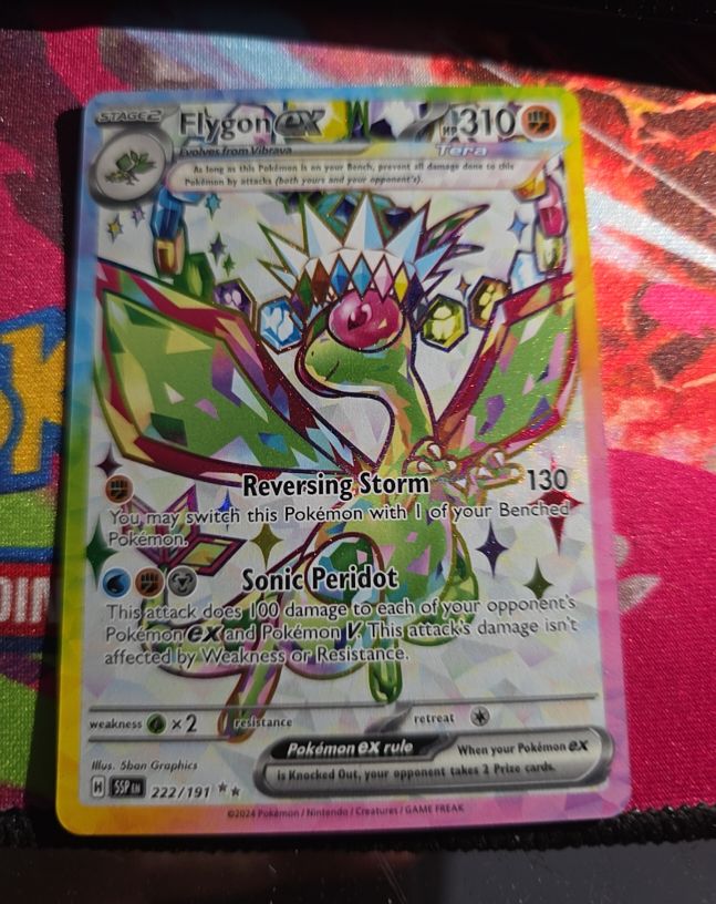 2024 Pokémon SV08: Surging Sparks #222 Flygon ex — front