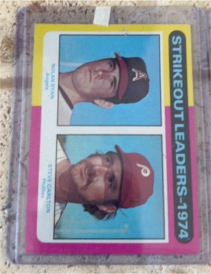 1975 Topps #312 Nolan Ryan/Steve Carlton Strikeout Leaders — front