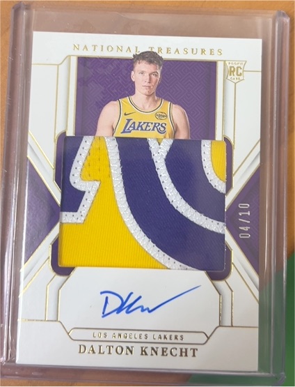 2024-25 Panini National Treasures #103 Dalton Knecht Rookie Patch Auto — front