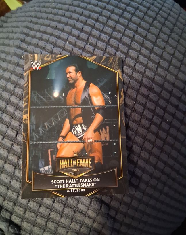 2021 Topps WWE Hall of Fame #HOF-17 Scott Hall Takes on The Rattlesnake — front