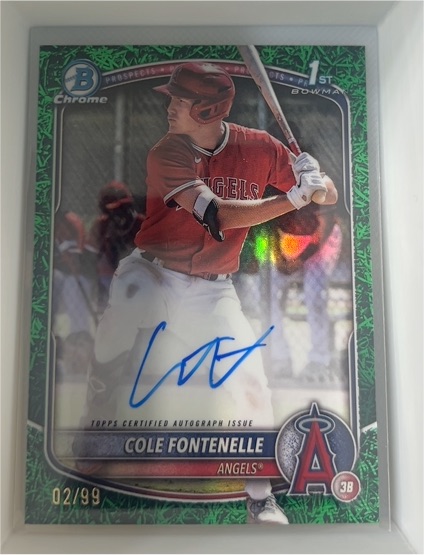 2025 Bowman Chrome #CPA-CF Cole Fontenelle — front