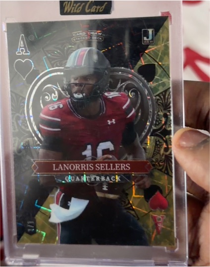 2024 Wild Card 5 Card Draw Stacked Deck Lanorris Sellers Ace of Hearts — front