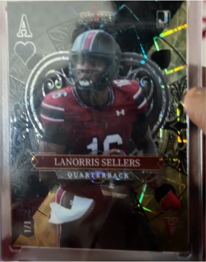 2024 Wild Card 5 Card Draw Ace of Hearts Lanorris Sellers — front