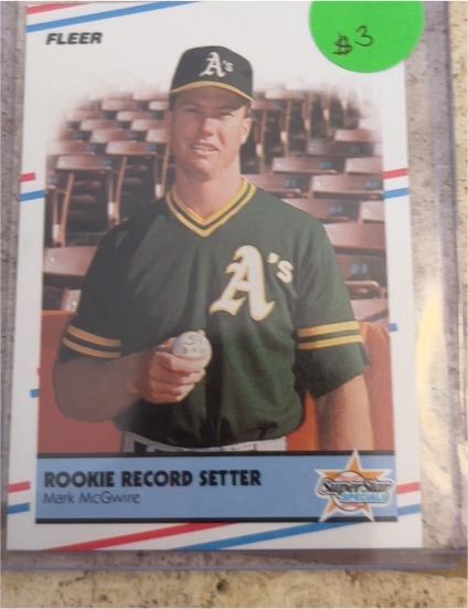 1988 Fleer #629 Mark McGwire Rookie Record Setter — front