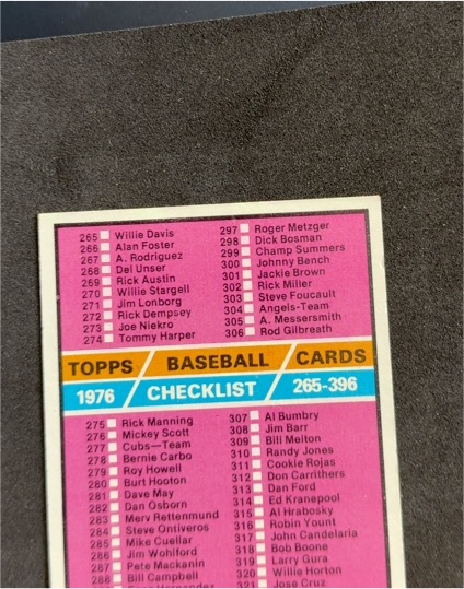 1976 Topps #392 Checklist 265-396 — front