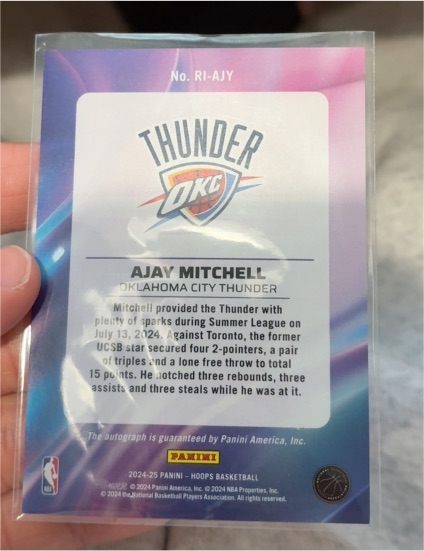 2024-25 Panini Hoops #RI-AJY Ajay Mitchell — front