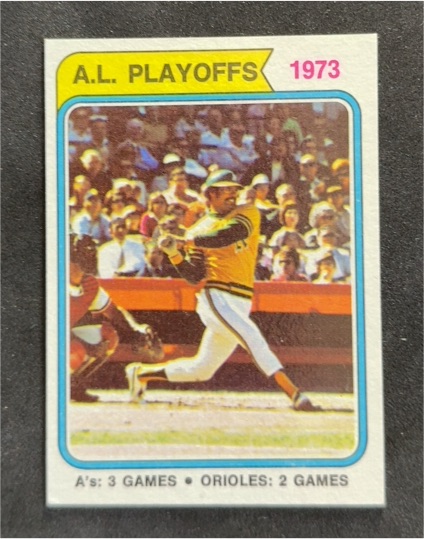 1974 Topps #470 Reggie Jackson AL Playoffs — front
