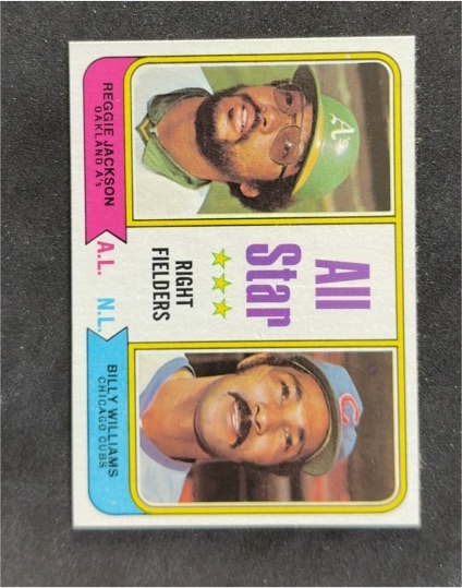 1974 Topps #338 All Star Right Fielders Reggie Jackson & Billy Williams — front