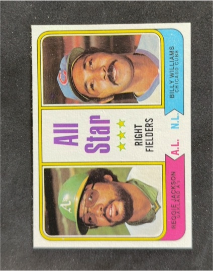 1974 Topps #338 Reggie Jackson / Billy Williams All Star Right Fielders — front