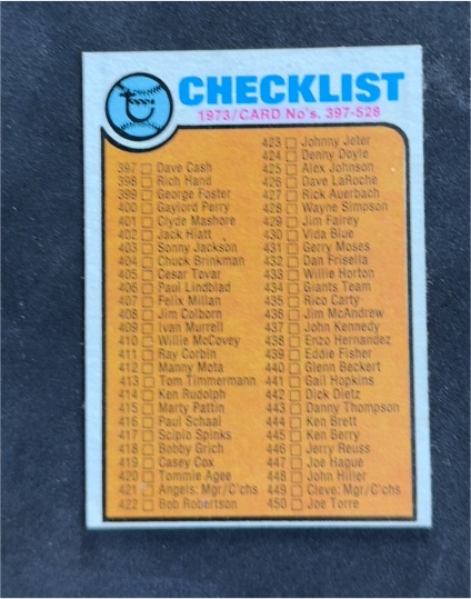 1973 Topps #453 Checklist 397-528 — front