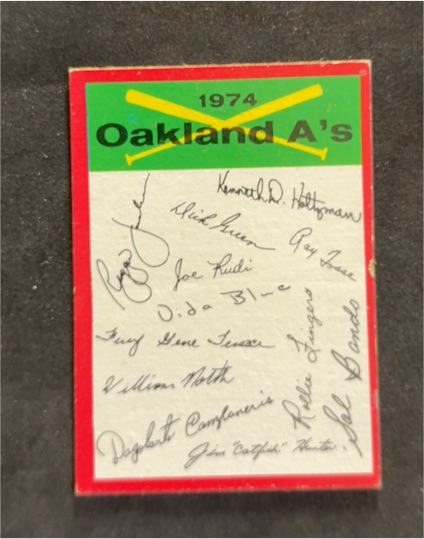 1974 Topps #NNO Oakland Athletics Team Checklist — front