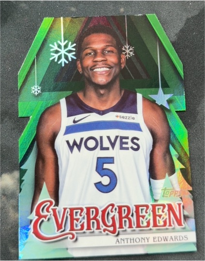 2025-26 Topps Holiday Evergreen #EV-AE Anthony Edwards — front