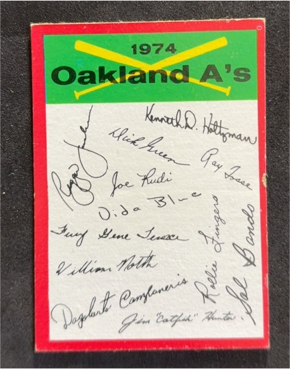 1974 Topps Team Checklists #18 Oakland A's — front