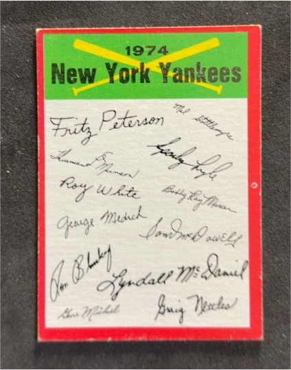 1974 Topps Team Checklist #NNO New York Yankees — front