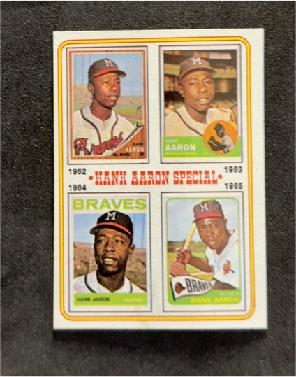 1974 Topps #4 Hank Aaron Special 62-65 — front