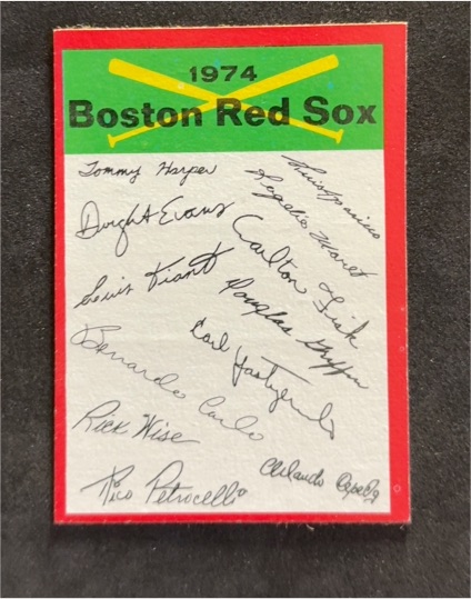 1974 Topps #NNO Boston Red Sox Team Checklist — front