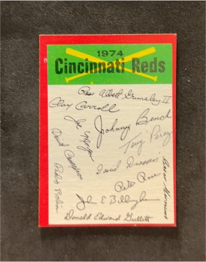 1974 Topps #7 Cincinnati Reds Team Checklist — front