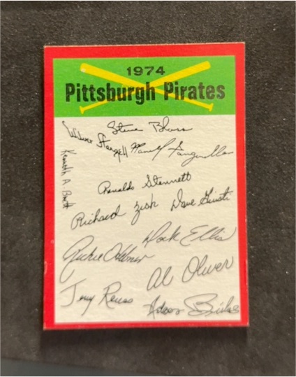 1974 Topps #N/A Pittsburgh Pirates Team Checklist — front