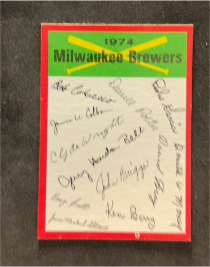 1974 Topps #NNO Milwaukee Brewers Team Checklist — front
