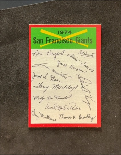 1974 Topps #NNO San Francisco Giants Team Checklist — front