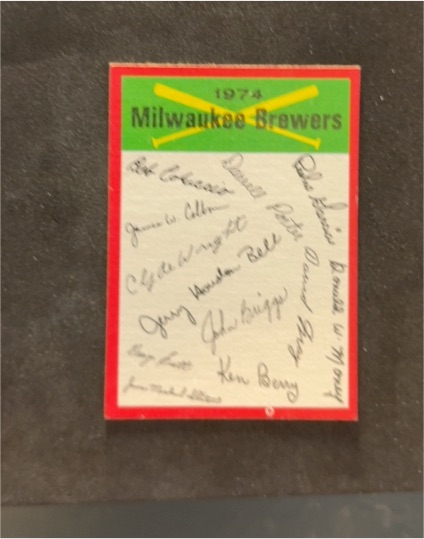 1974 Topps Milwaukee Brewers Team Checklist — front