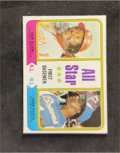 1974 Topps #332 All Star First Basemen Dick Allen Hank Aaron — front