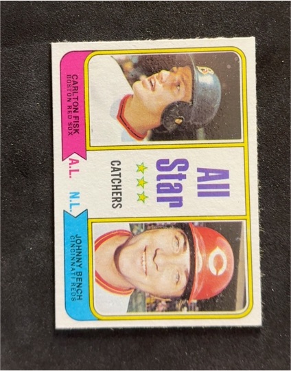 1974 Topps #331 All Star Catchers Carlton Fisk Johnny Bench — front