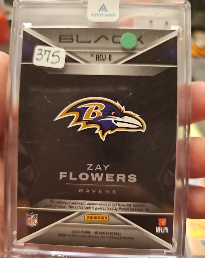 2023 Panini Black Football #BOJ-8 Zay Flowers — front