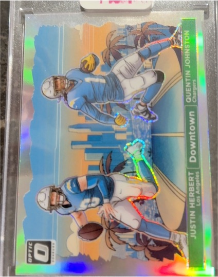 2024 Panini Donruss Optic Downtown #6 Justin Herbert Quentin Johnston — front