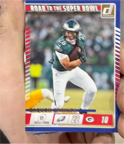 2025 Donruss #4 Saquon Barkley Road to the Super Bowl Wild Card — front