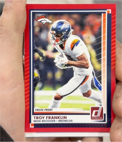 2025 Donruss #210 Troy Franklin Press Proof Red — front