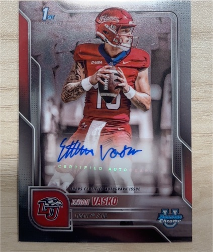 2025 Bowman Chrome U Ethan Vasko 1st Prospect AUTO — front