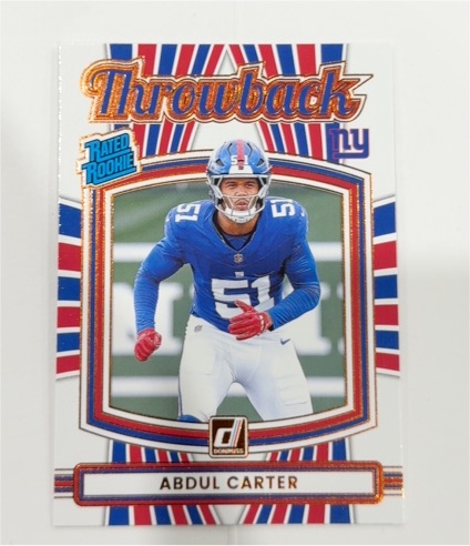 2025 Panini Donruss #49 Abdul Carter Throwback Rated Rookie — front