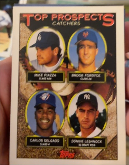 1993 Topps #701 Mike Piazza/Brook Fordyce/Carlos Delgado/Donnie Leshnock — front