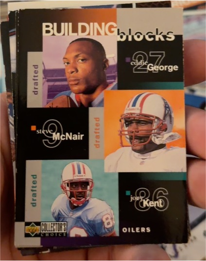 1997 Upper Deck Collector's Choice Building Blocks Eddie George Steve McNair Joey Kent — front