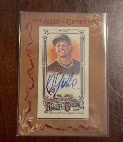 2025 Topps Allen & Ginter Mini Framed Auto Nick Yorke — front