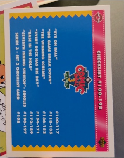 1992 Upper Deck Comic Ball 3 #198 Checklist — front