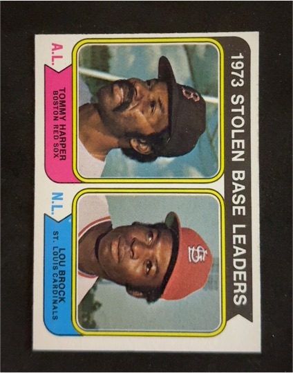 1974 Topps #204 Tommy Harper / Lou Brock — front