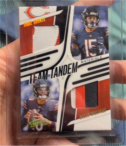 2025 Panini Absolute Football Team Tandem Dual Patch #TTM-CHI Rome Odunze / Caleb Williams — front