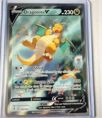 2021 Pokemon TCG Sword & Shield Evolving Skies #192 Dragonite V Alternate Full Art — front