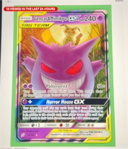 2019 Pokemon SM Team Up #53 Gengar & Mimikyu GX — front