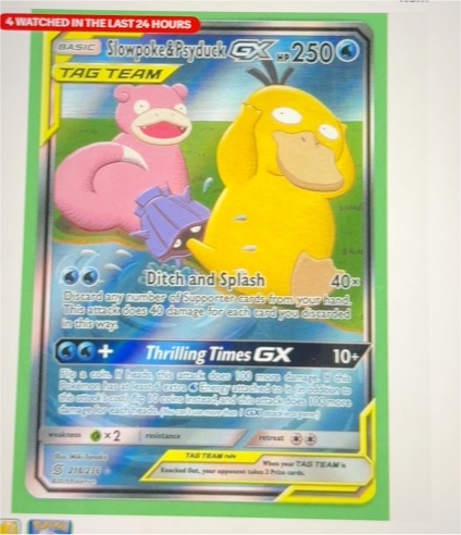 2019 Pokémon Sun & Moon Unified Minds #218 Slowpoke & Psyduck GX — front