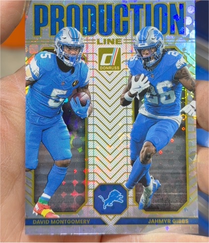 2025 Donruss Production Line # Detroit Lions David Montgomery & Jahmyr Gibbs — front