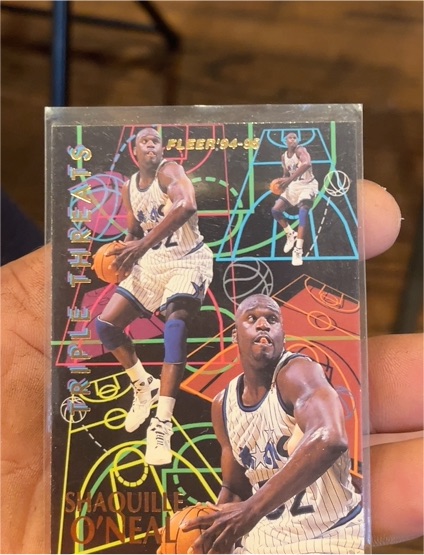 1994-95 Fleer Triple Threats #7 Shaquille O'Neal — front